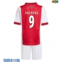 Echipament fotbal Ajax Kasper Dolberg #9 Tricou Acasa 2025-26 pentru copii maneca scurta (+ Pantaloni scurti)