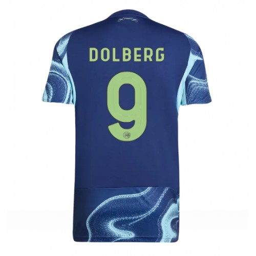 Echipament fotbal Ajax Kasper Dolberg #9 Tricou Deplasare 2025-26 maneca scurta Echipament fotbal Ajax Kasper Dolberg #9 Tricou Deplasare 2025-26 maneca scurta