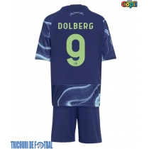 Echipament fotbal Ajax Kasper Dolberg #9 Tricou Deplasare 2025-26 pentru copii maneca scurta (+ Pantaloni scurti)