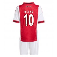 Echipament fotbal Ajax Oscar Gloukh #10 Tricou Acasa 2025-26 pentru copii maneca scurta (+ Pantaloni scurti)