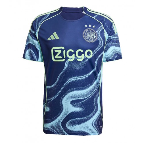 Echipament fotbal Ajax Oscar Gloukh #10 Tricou Deplasare 2025-26 maneca scurta Echipament fotbal Ajax Oscar Gloukh #10 Tricou Deplasare 2025-26 maneca scurta