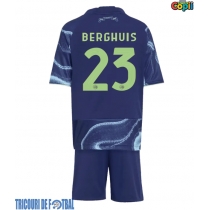 Echipament fotbal Ajax Steven Berghuis #23 Tricou Deplasare 2025-26 pentru copii maneca scurta (+ Pantaloni scurti)