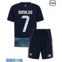 Echipament fotbal Al-Nassr Cristiano Ronaldo #7 Tricou Deplasare 2025-26 pentru copii maneca scurta (+ Pantaloni scurti)