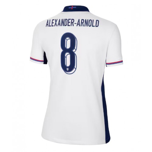Echipament fotbal Anglia Alexander-Arnold #8 Tricou Acasa European 2024 pentru femei maneca scurta Echipament fotbal Anglia Alexander-Arnold #8 Tricou Acasa European 2024 pentru femei maneca scurta