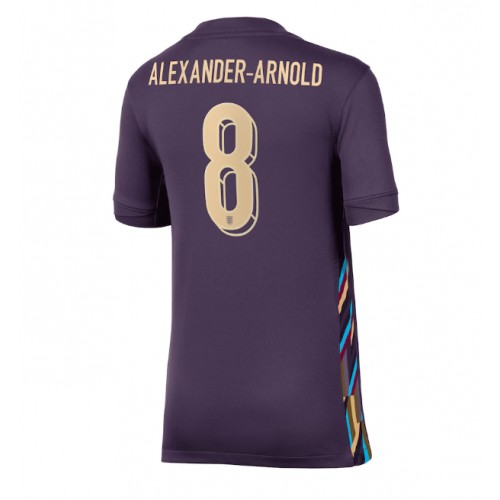 Echipament fotbal Anglia Alexander-Arnold #8 Tricou Deplasare European 2024 pentru femei maneca scurta Echipament fotbal Anglia Alexander-Arnold #8 Tricou Deplasare European 2024 pentru femei maneca scurta