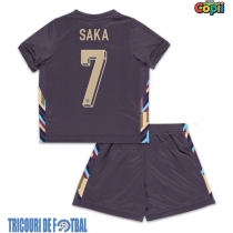 Echipament fotbal Anglia Bukayo Saka #7 Tricou Deplasare European 2024 pentru copii maneca scurta (+ Pantaloni scurti)