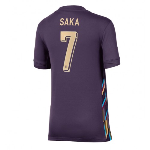 Echipament fotbal Anglia Bukayo Saka #7 Tricou Deplasare European 2024 pentru femei maneca scurta Echipament fotbal Anglia Bukayo Saka #7 Tricou Deplasare European 2024 pentru femei maneca scurta
