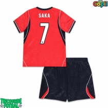 Echipament fotbal Anglia Bukayo Saka #7 Tricou Deplasare Mondial 2026 pentru copii maneca scurta (+ Pantaloni scurti)