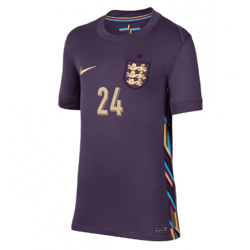 Echipament fotbal Anglia Cole Palmer #24 Tricou Deplasare European 2024 pentru femei maneca scurta Echipament fotbal Anglia Cole Palmer #24 Tricou Deplasare European 2024 pentru femei maneca scurta
