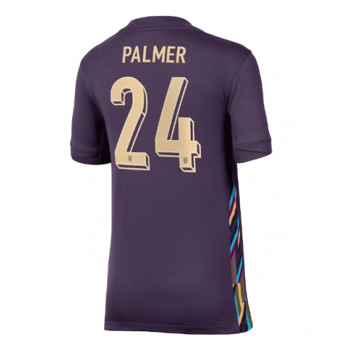 Echipament fotbal Anglia Cole Palmer #24 Tricou Deplasare European 2024 pentru femei maneca scurta Echipament fotbal Anglia Cole Palmer #24 Tricou Deplasare European 2024 pentru femei maneca scurta