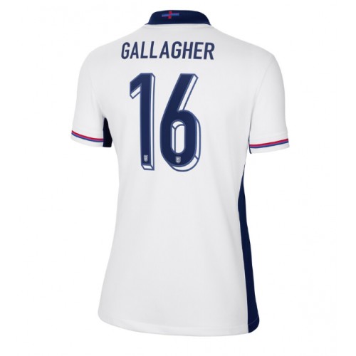 Echipament fotbal Anglia Conor Gallagher #16 Tricou Acasa European 2024 pentru femei maneca scurta Echipament fotbal Anglia Conor Gallagher #16 Tricou Acasa European 2024 pentru femei maneca scurta