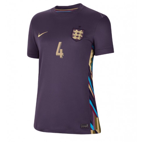Echipament fotbal Anglia Declan Rice #4 Tricou Deplasare European 2024 pentru femei maneca scurta Echipament fotbal Anglia Declan Rice #4 Tricou Deplasare European 2024 pentru femei maneca scurta