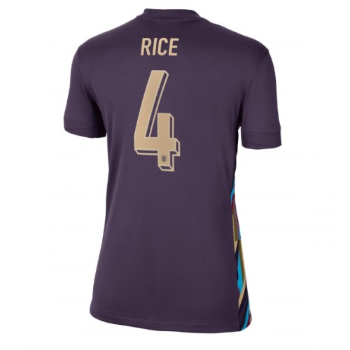 Echipament fotbal Anglia Declan Rice #4 Tricou Deplasare European 2024 pentru femei maneca scurta Echipament fotbal Anglia Declan Rice #4 Tricou Deplasare European 2024 pentru femei maneca scurta