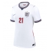 Echipament fotbal Anglia Eberechi Eze #21 Tricou Acasa Mondial 2026 pentru femei maneca scurta