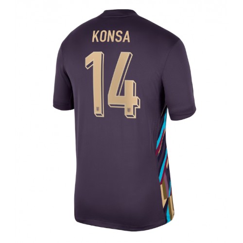Echipament fotbal Anglia Ezri Konsa #14 Tricou Deplasare European 2024 maneca scurta Echipament fotbal Anglia Ezri Konsa #14 Tricou Deplasare European 2024 maneca scurta