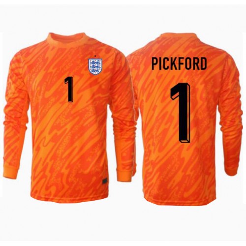 Echipament fotbal Anglia Jordan Pickford #1 Portar Tricou Acasa European 2024 maneca lunga Echipament fotbal Anglia Jordan Pickford #1 Portar Tricou Acasa European 2024 maneca lunga