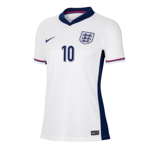 Echipament fotbal Anglia Jude Bellingham #10 Tricou Acasa European 2024 pentru femei maneca scurta Echipament fotbal Anglia Jude Bellingham #10 Tricou Acasa European 2024 pentru femei maneca scurta