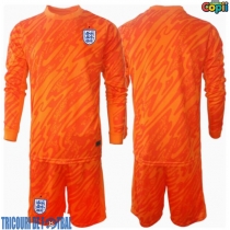 Echipament fotbal Anglia Portar Tricou Acasa European 2024 pentru copii maneca lunga (+ Pantaloni scurti)