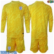 Echipament fotbal Anglia Portar Tricou Deplasare European 2024 pentru copii maneca lunga (+ Pantaloni scurti)