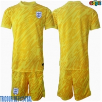 Echipament fotbal Anglia Portar Tricou Deplasare European 2024 pentru copii maneca scurta (+ Pantaloni scurti)