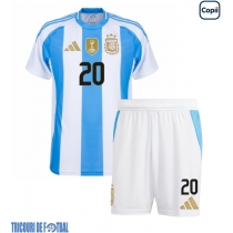 Echipament fotbal Argentina Alexis Mac Allister #20 Tricou Acasa Copa America 2024 pentru copii maneca scurta (+ Pantaloni scurti)