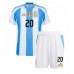 Echipament fotbal Argentina Alexis Mac Allister #20 Tricou Acasa Copa America 2024 pentru copii maneca scurta (+ Pantaloni scurti)