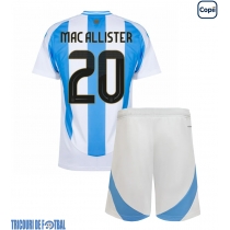 Echipament fotbal Argentina Alexis Mac Allister #20 Tricou Acasa Copa America 2024 pentru copii maneca scurta (+ Pantaloni scurti)