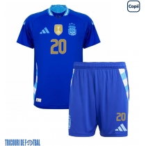 Echipament fotbal Argentina Alexis Mac Allister #20 Tricou Deplasare Copa America 2024 pentru copii maneca scurta (+ Pantaloni scurti)