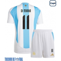 Echipament fotbal Argentina Angel Di Maria #11 Tricou Acasa Copa America 2024 pentru copii maneca scurta (+ Pantaloni scurti)