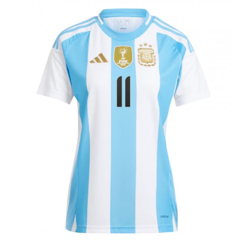 Echipament fotbal Argentina Angel Di Maria #11 Tricou Acasa Copa America 2024 pentru femei maneca scurta Echipament fotbal Argentina Angel Di Maria #11 Tricou Acasa Copa America 2024 pentru femei maneca scurta