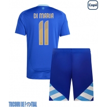 Echipament fotbal Argentina Angel Di Maria #11 Tricou Deplasare Copa America 2024 pentru copii maneca scurta (+ Pantaloni scurti)