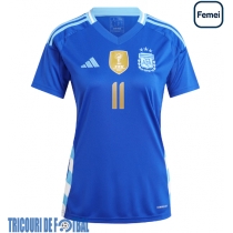 Echipament fotbal Argentina Angel Di Maria #11 Tricou Deplasare Copa America 2024 pentru femei maneca scurta