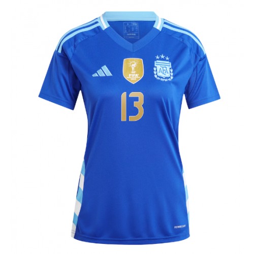 Echipament fotbal Argentina Cristian Romero #13 Tricou Deplasare Copa America 2024 pentru femei maneca scurta Echipament fotbal Argentina Cristian Romero #13 Tricou Deplasare Copa America 2024 pentru femei maneca scurta