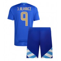 Echipament fotbal Argentina Julian Alvarez #9 Tricou Deplasare Copa America 2024 pentru copii maneca scurta (+ Pantaloni scurti)