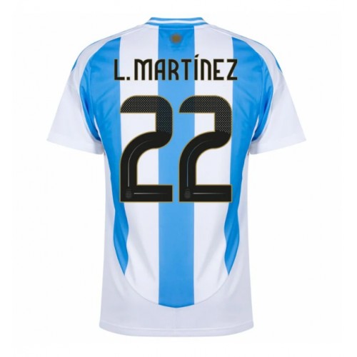 Echipament fotbal Argentina Lautaro Martinez #22 Tricou Acasa Copa America 2024 maneca scurta Echipament fotbal Argentina Lautaro Martinez #22 Tricou Acasa Copa America 2024 maneca scurta