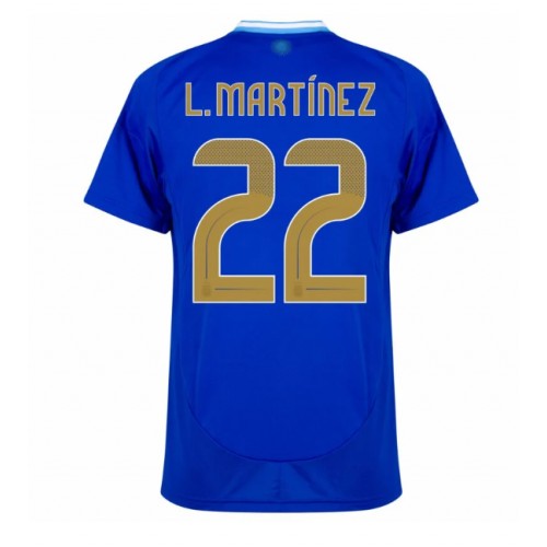 Echipament fotbal Argentina Lautaro Martinez #22 Tricou Deplasare Copa America 2024 maneca scurta Echipament fotbal Argentina Lautaro Martinez #22 Tricou Deplasare Copa America 2024 maneca scurta