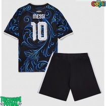 Echipament fotbal Argentina Lionel Messi #10 Tricou Deplasare Mondial 2026 pentru copii maneca scurta (+ Pantaloni scurti)
