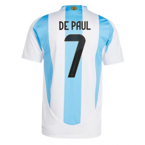 Echipament fotbal Argentina Rodrigo De Paul #7 Tricou Acasa Copa America 2024 maneca scurta Echipament fotbal Argentina Rodrigo De Paul #7 Tricou Acasa Copa America 2024 maneca scurta