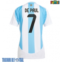 Echipament fotbal Argentina Rodrigo De Paul #7 Tricou Acasa Copa America 2024 pentru femei maneca scurta