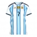 Echipament fotbal Argentina Rodrigo De Paul #7 Tricou Acasa Mondial 2026 pentru femei maneca scurta