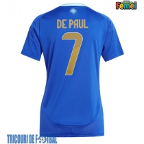 Echipament fotbal Argentina Rodrigo De Paul #7 Tricou Deplasare Copa America 2024 pentru femei maneca scurta