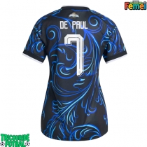 Echipament fotbal Argentina Rodrigo De Paul #7 Tricou Deplasare Mondial 2026 pentru femei maneca scurta