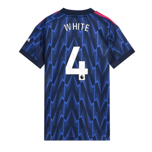 Echipament fotbal Arsenal Ben White #4 Tricou Deplasare 2025-26 pentru femei maneca scurta Echipament fotbal Arsenal Ben White #4 Tricou Deplasare 2025-26 pentru femei maneca scurta