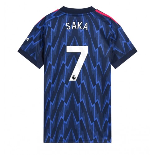 Echipament fotbal Arsenal Bukayo Saka #7 Tricou Deplasare 2025-26 pentru femei maneca scurta Echipament fotbal Arsenal Bukayo Saka #7 Tricou Deplasare 2025-26 pentru femei maneca scurta