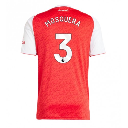 Echipament fotbal Arsenal Cristhian Mosquera #3 Tricou Acasa 2025-26 maneca scurta Echipament fotbal Arsenal Cristhian Mosquera #3 Tricou Acasa 2025-26 maneca scurta