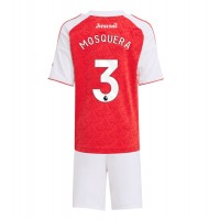 Echipament fotbal Arsenal Cristhian Mosquera #3 Tricou Acasa 2025-26 pentru copii maneca scurta (+ Pantaloni scurti)