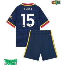 Echipament fotbal Arsenal Ezri Konsa #15 Tricou Deplasare 2026-27 pentru copii maneca scurta (+ Pantaloni scurti)