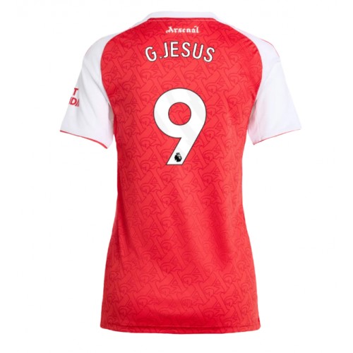 Echipament fotbal Arsenal Gabriel Jesus #9 Tricou Acasa 2025-26 pentru femei maneca scurta Echipament fotbal Arsenal Gabriel Jesus #9 Tricou Acasa 2025-26 pentru femei maneca scurta