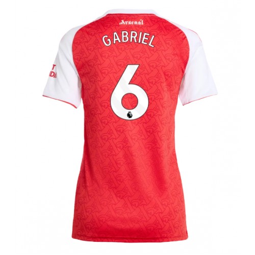 Echipament fotbal Arsenal Gabriel Magalhaes #6 Tricou Acasa 2025-26 pentru femei maneca scurta Echipament fotbal Arsenal Gabriel Magalhaes #6 Tricou Acasa 2025-26 pentru femei maneca scurta