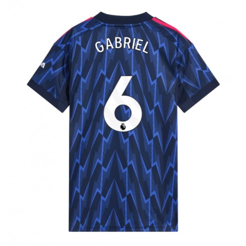 Echipament fotbal Arsenal Gabriel Magalhaes #6 Tricou Deplasare 2025-26 pentru femei maneca scurta Echipament fotbal Arsenal Gabriel Magalhaes #6 Tricou Deplasare 2025-26 pentru femei maneca scurta